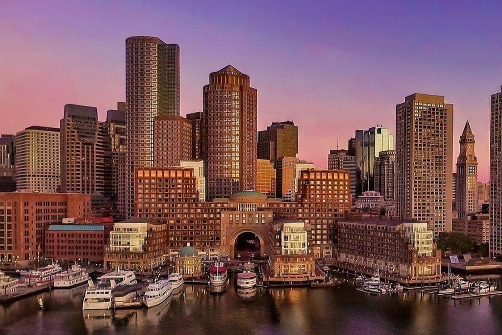 Boston skyline at dusk